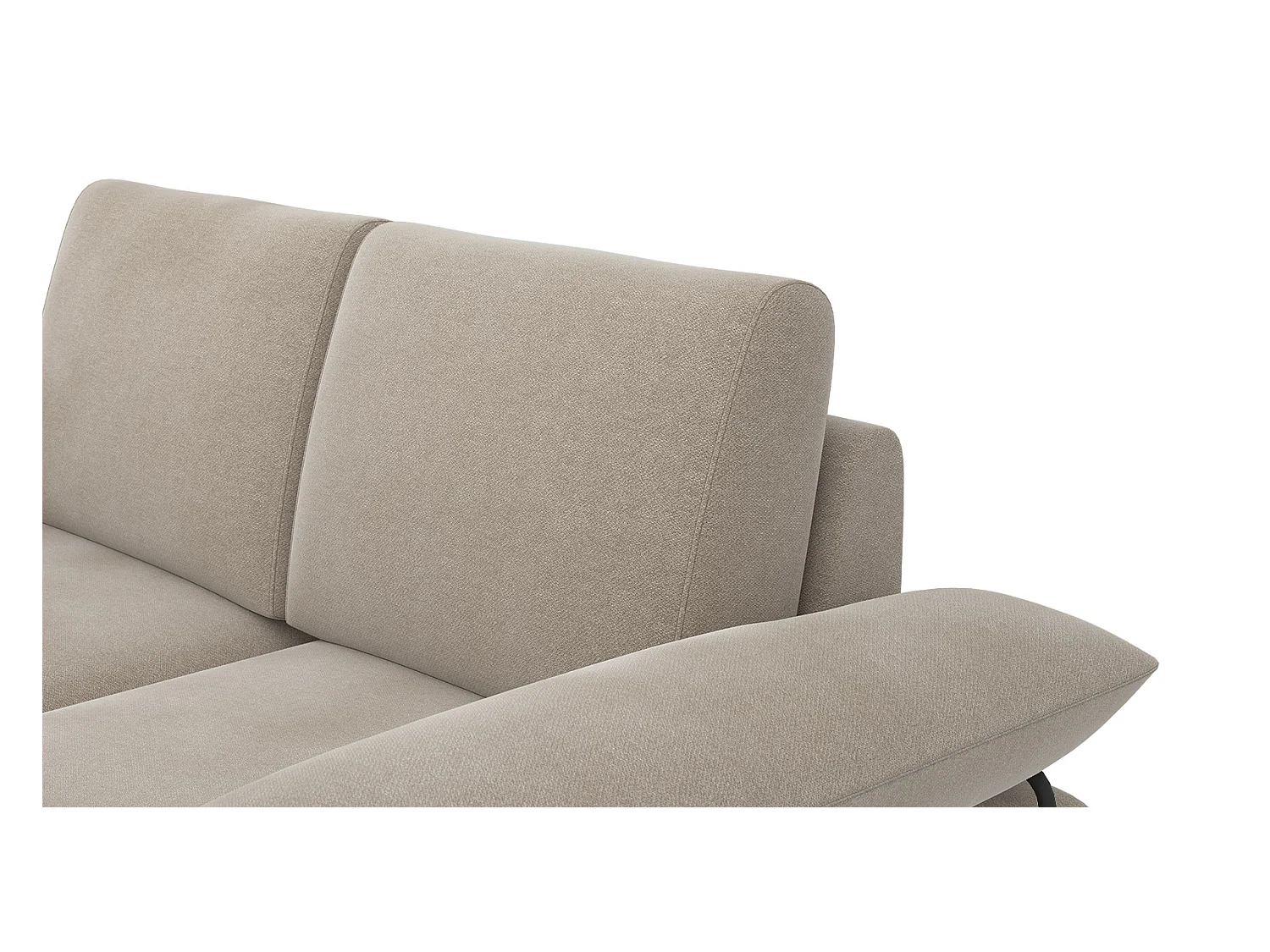 Canapé droit 2 places tissu beige clair - LORI