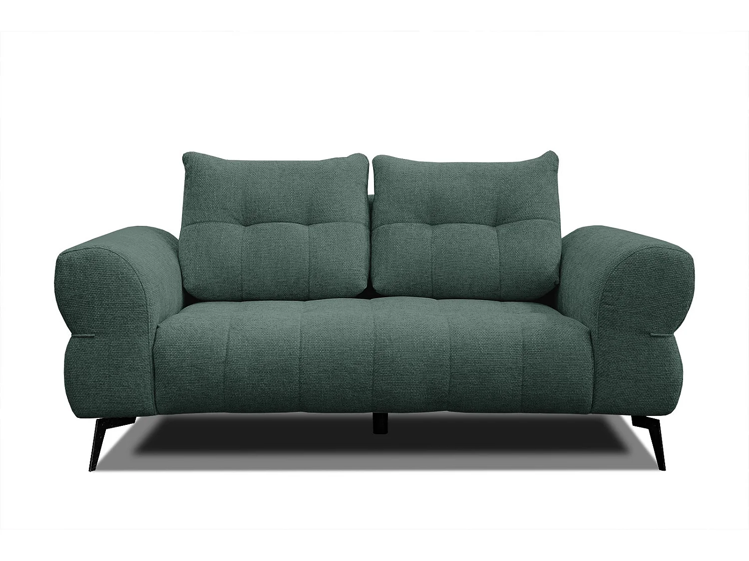 Canapé droit 2 places tissu vert émeraude - SALVINI