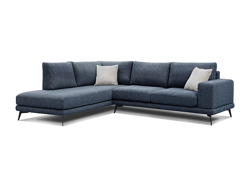 MEDIOLANE Ecksofa 5-Sitzer links, marineblau