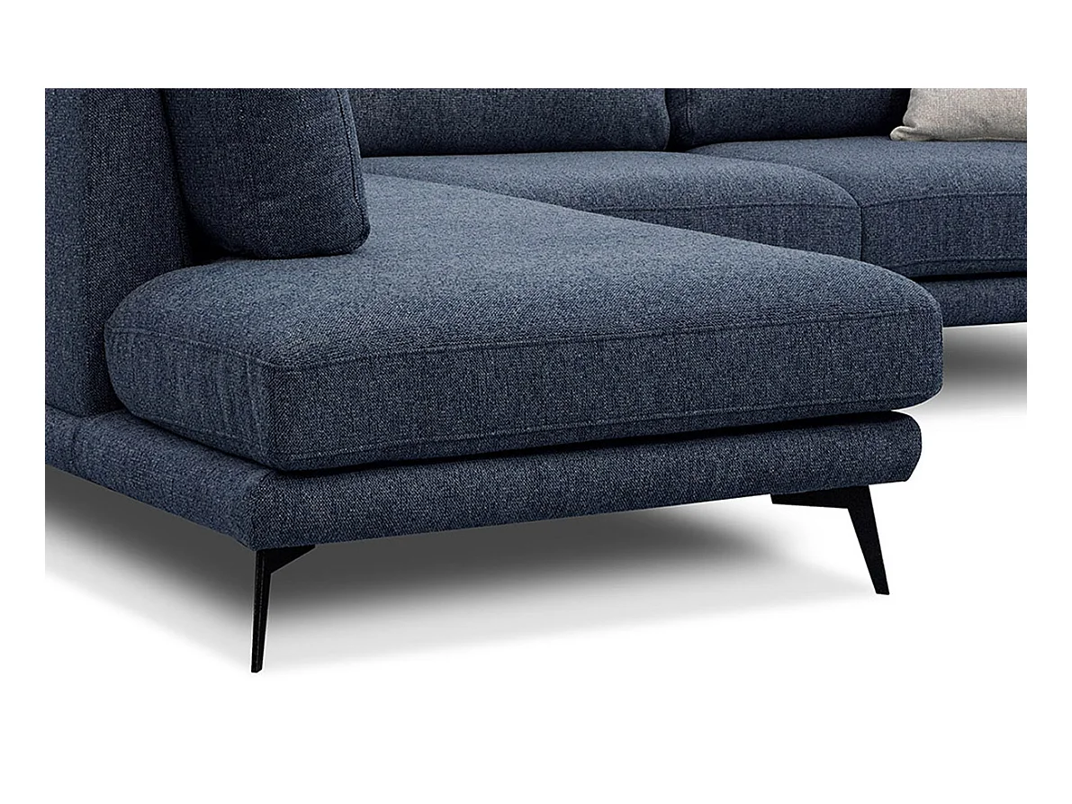MEDIOLANE Ecksofa 5-Sitzer links, marineblau