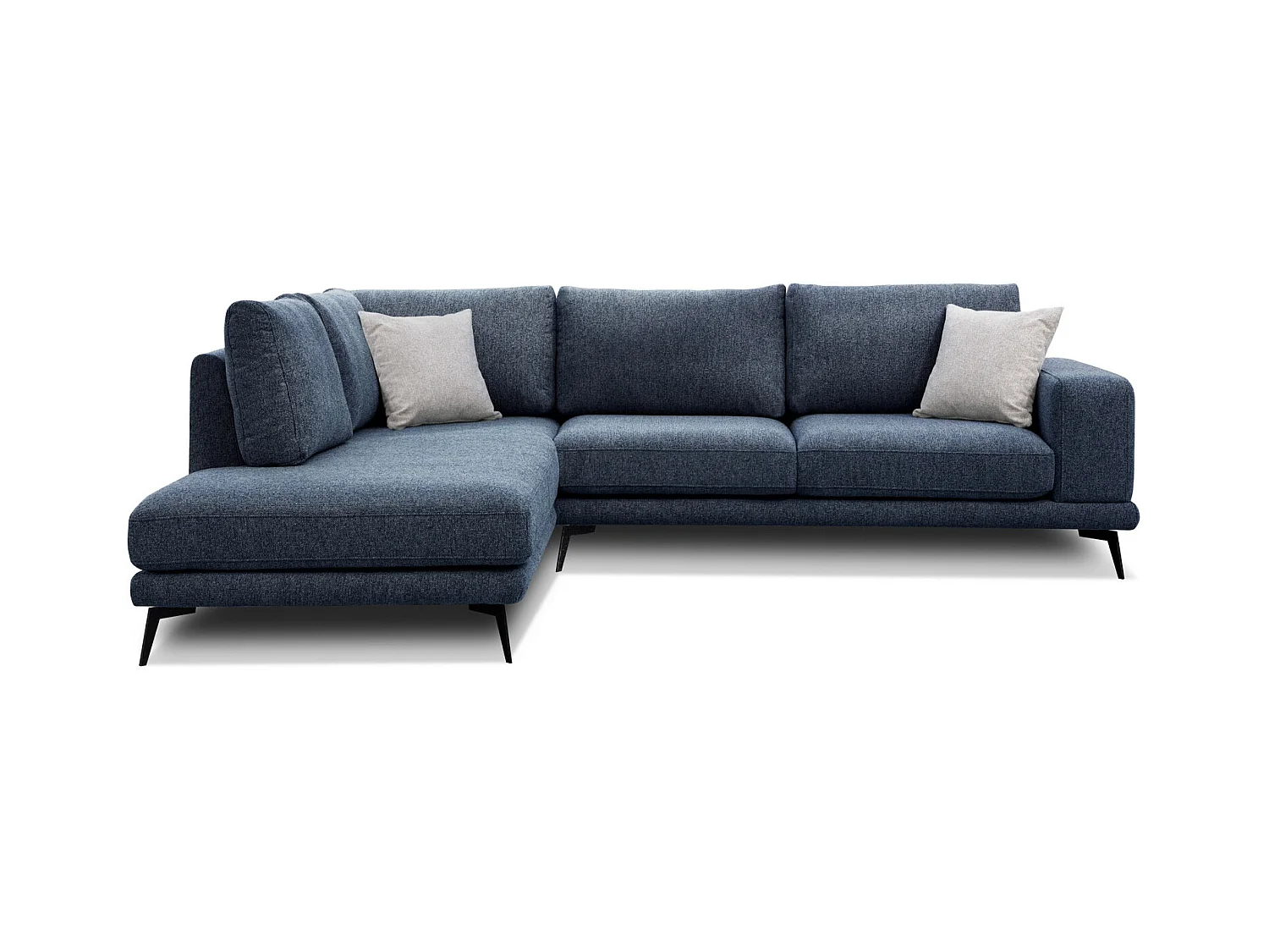 MEDIOLANE Ecksofa 5-Sitzer links, marineblau