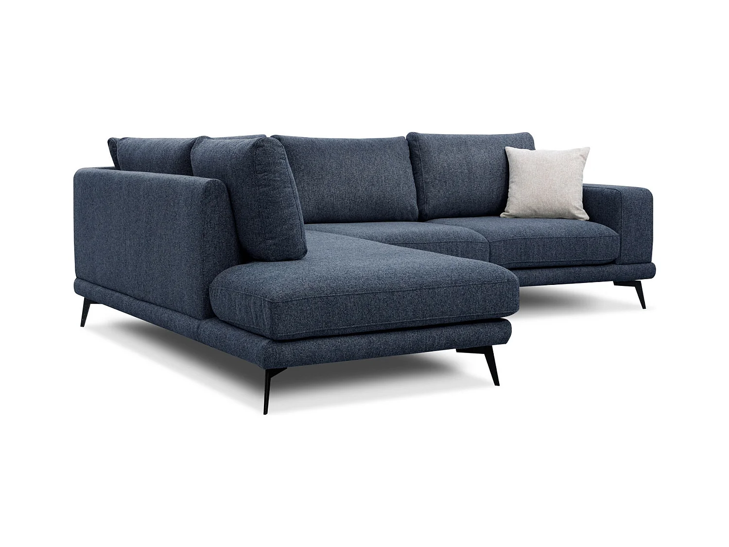 MEDIOLANE Ecksofa 5-Sitzer links, marineblau