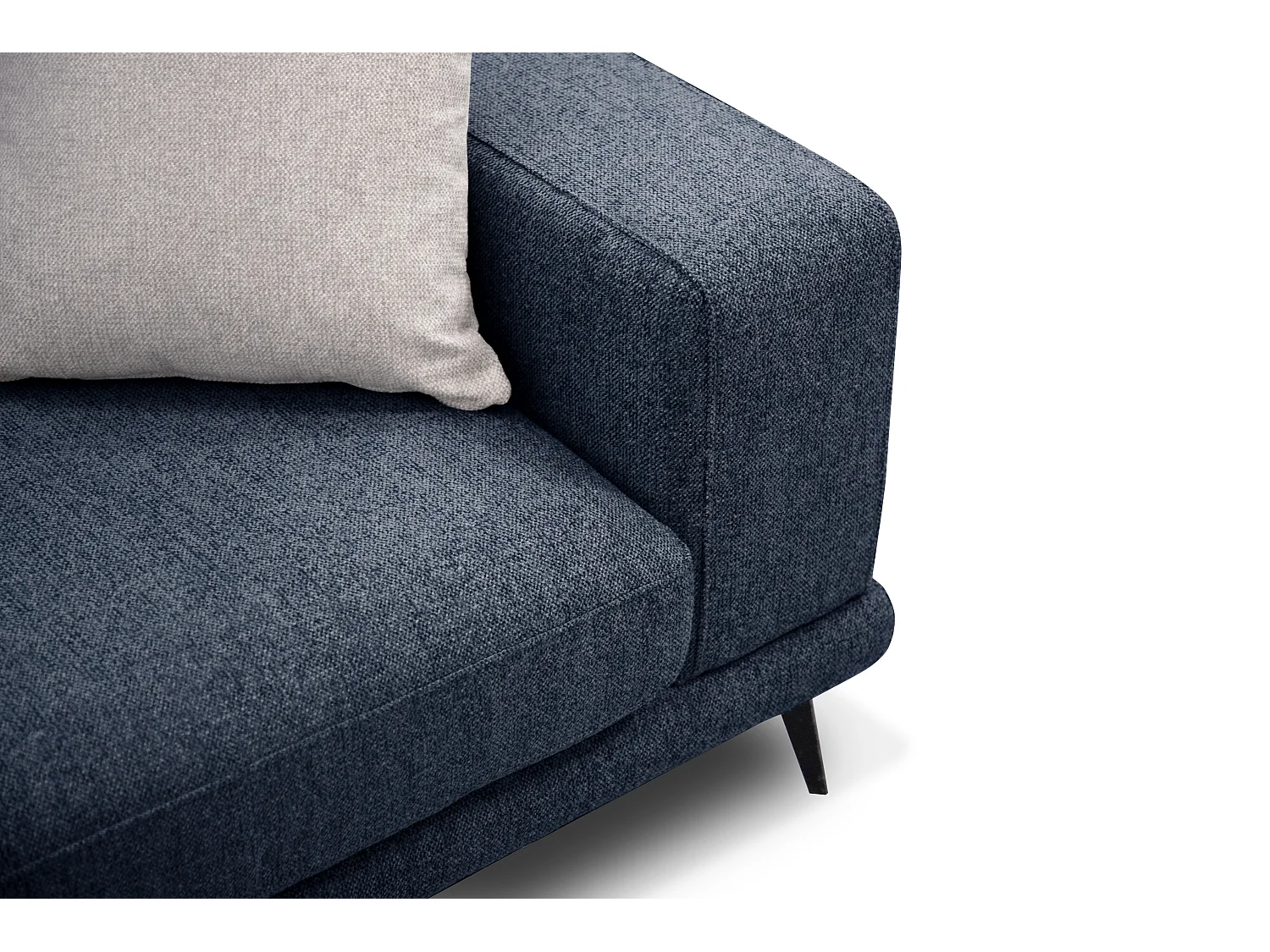 Canapé d'angle 5 places en tissu bleu nuit MEDIOLANE