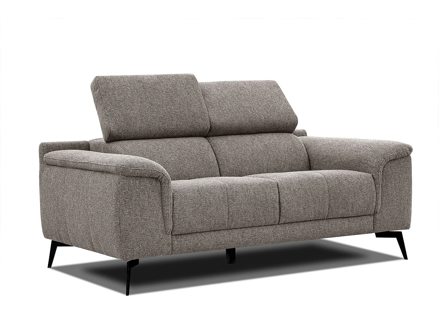 FIERO Sofa 2-Sitzer mit verstellbare Kopfstützen, taupe