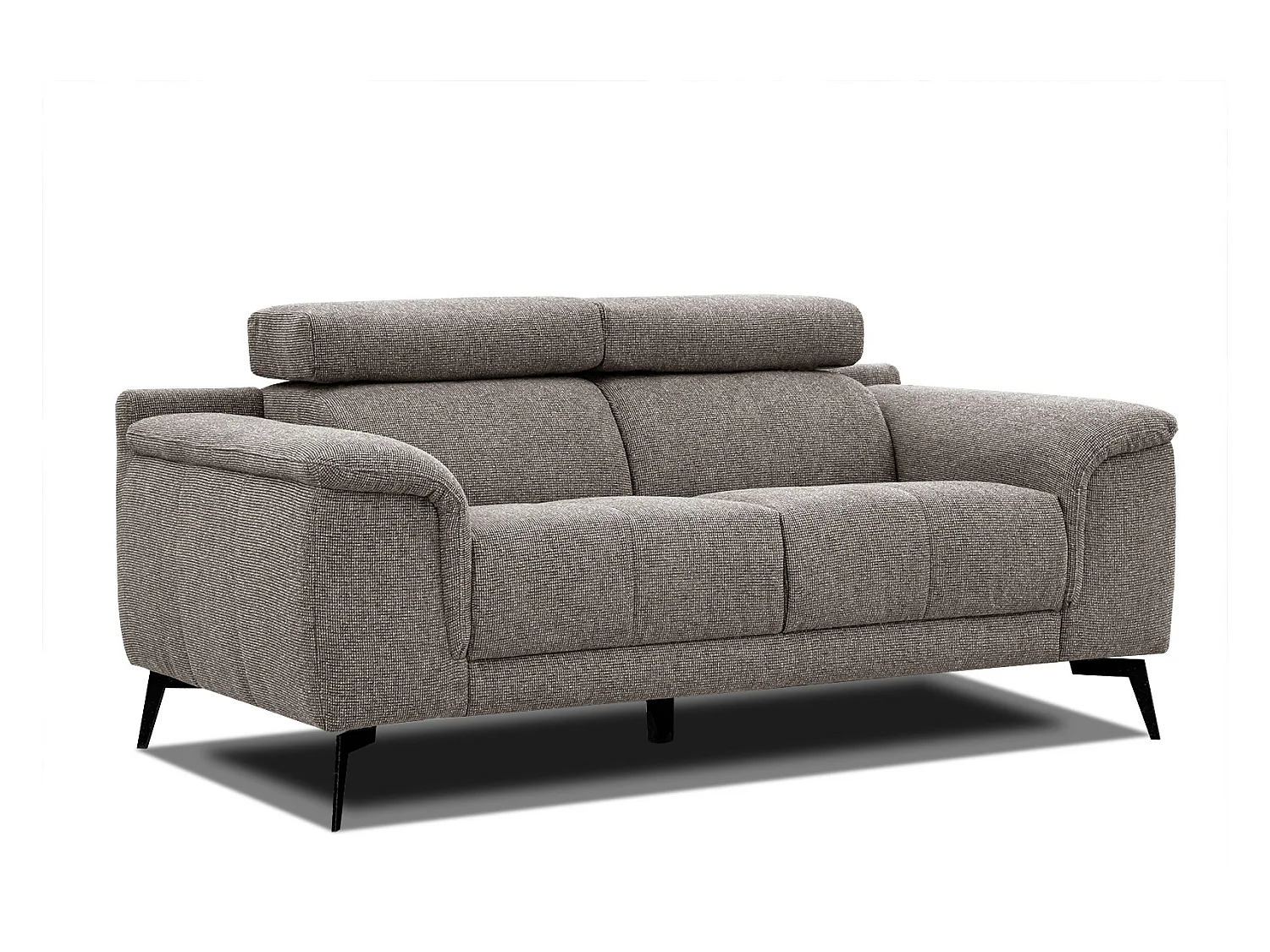 FIERO Sofa 2-Sitzer mit verstellbare Kopfstützen, taupe