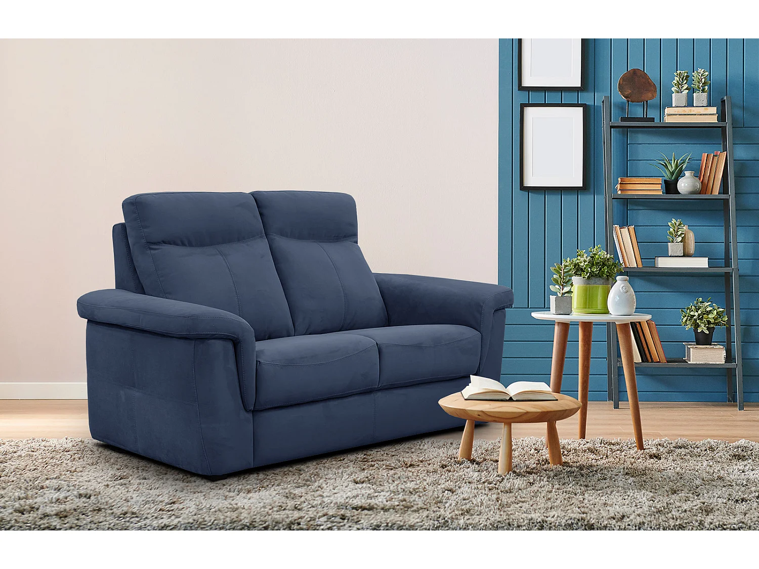 JONES Sofa 2-Sitzer, dunkelblau