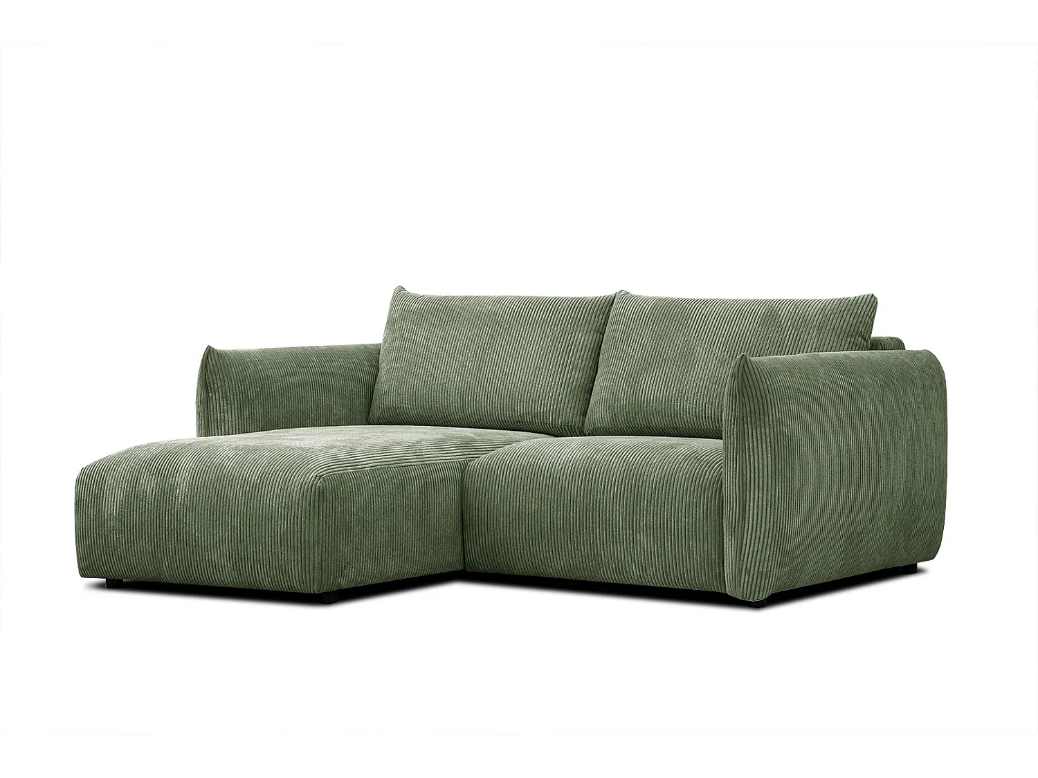 TAUER Ecksofa 3-Sitzer links, olive