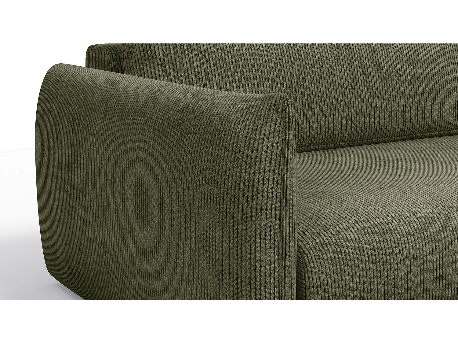 TAUER Ecksofa 3-Sitzer links, olive