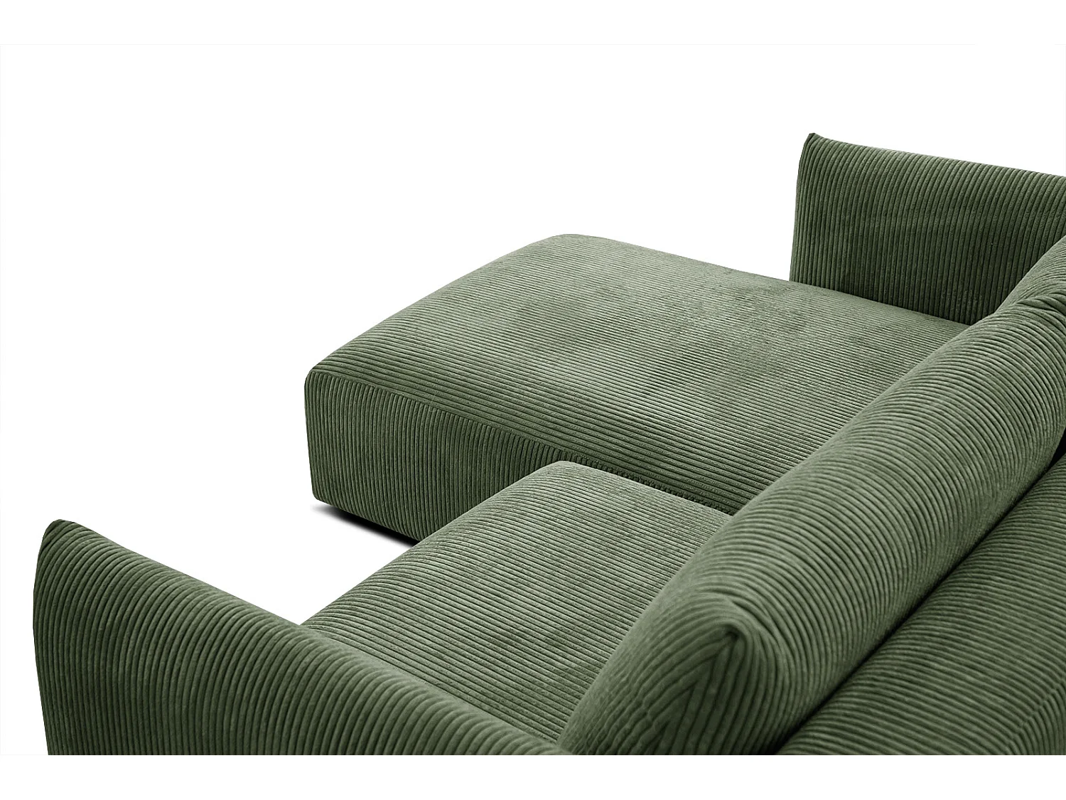 TAUER Ecksofa 3-Sitzer links, olive