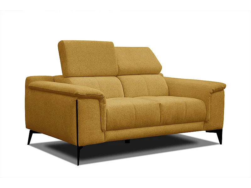 MATERA Sofa 2-Sitzer mit verstellbare Kopfstützen, senfgelb