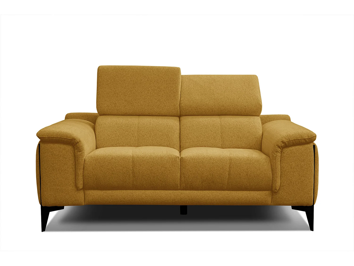 MATERA Sofa 2-Sitzer mit verstellbare Kopfstützen, senfgelb
