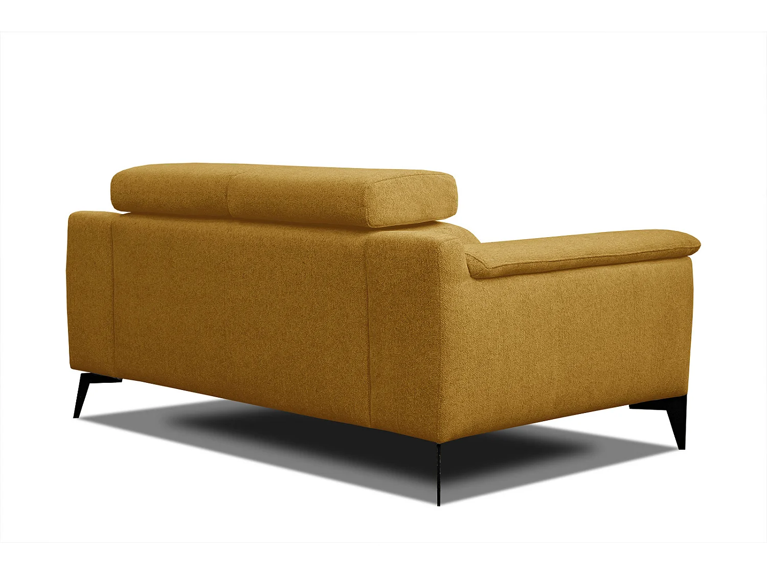 MATERA Sofa 2-Sitzer mit verstellbare Kopfstützen, senfgelb