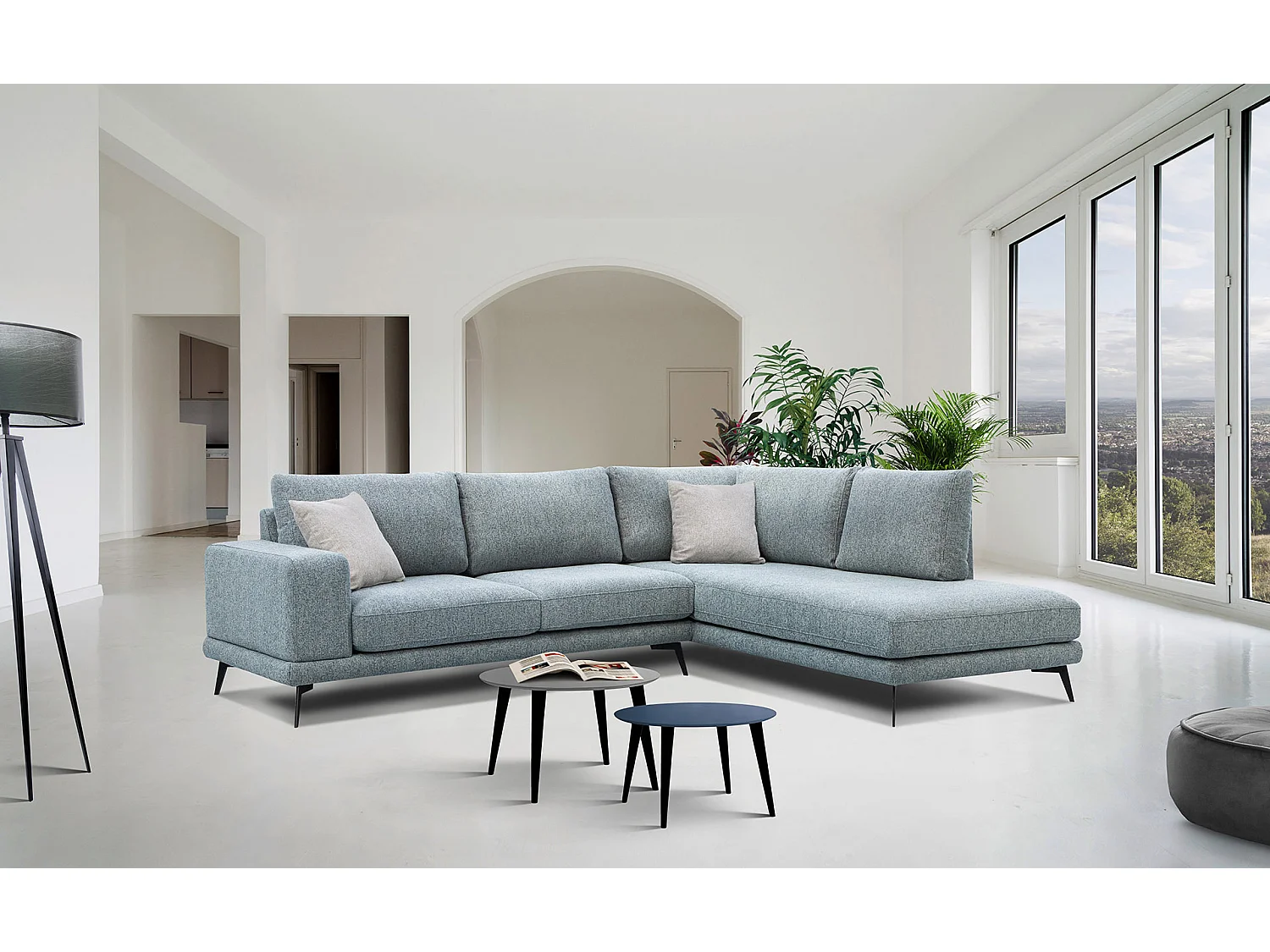 MEDIOLANE Ecksofa 5-Sitzer rechts, mint