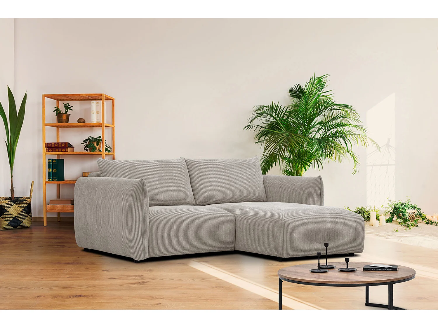TAUER Ecksofa 3-Sitzer rechts, taupe