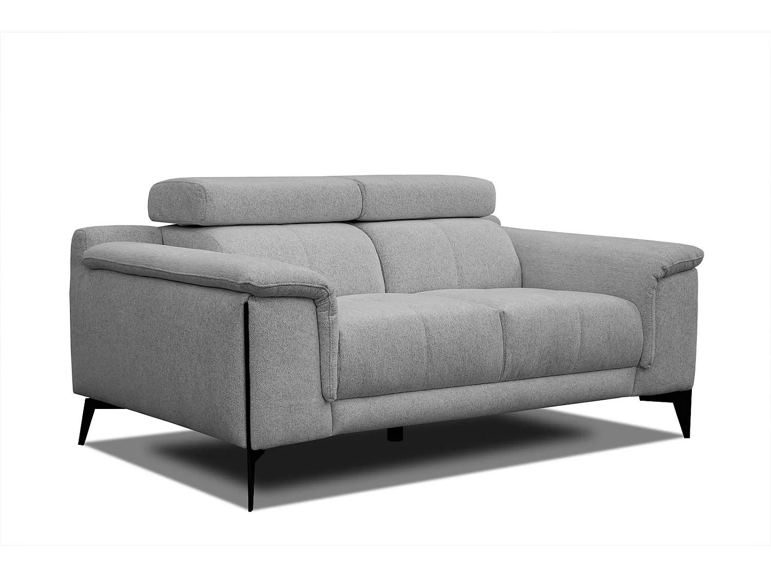 MATERA Sofa 2-Sitzer mit verstellbare Kopfstützen, grau