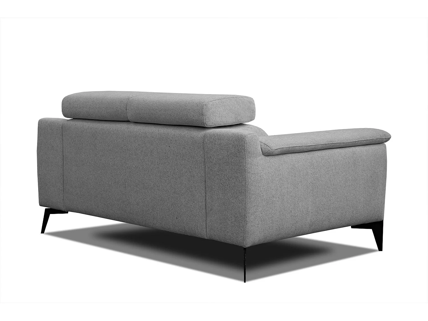 MATERA Sofa 2-Sitzer mit verstellbare Kopfstützen, grau