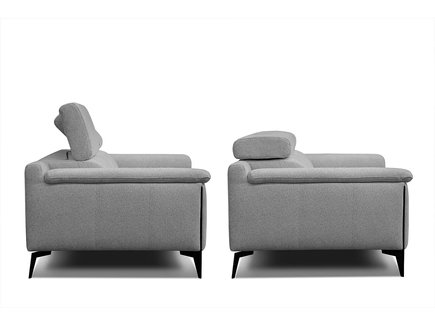 MATERA Sofa 2-Sitzer mit verstellbare Kopfstützen, grau