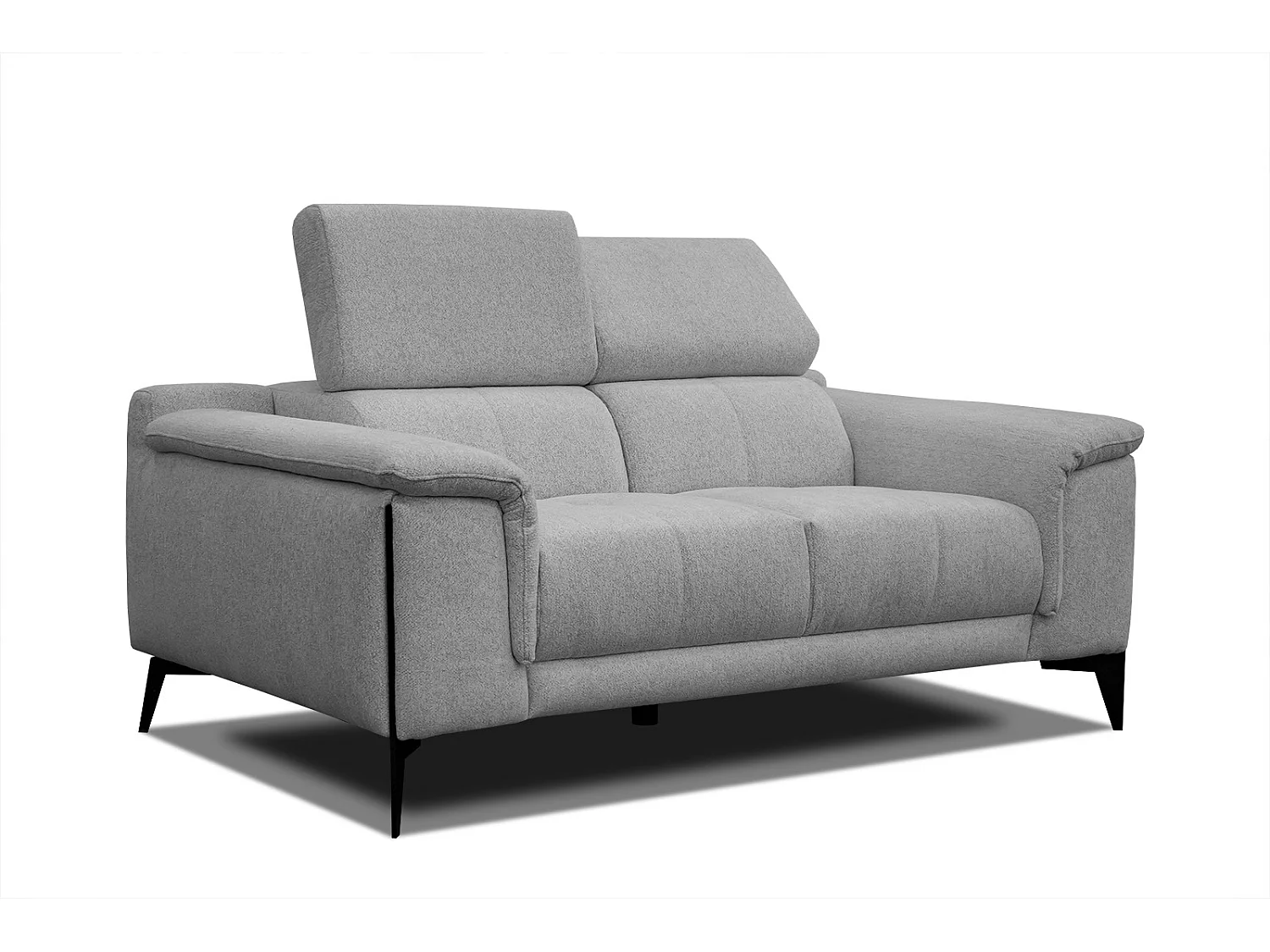 MATERA Sofa 2-Sitzer mit verstellbare Kopfstützen, grau