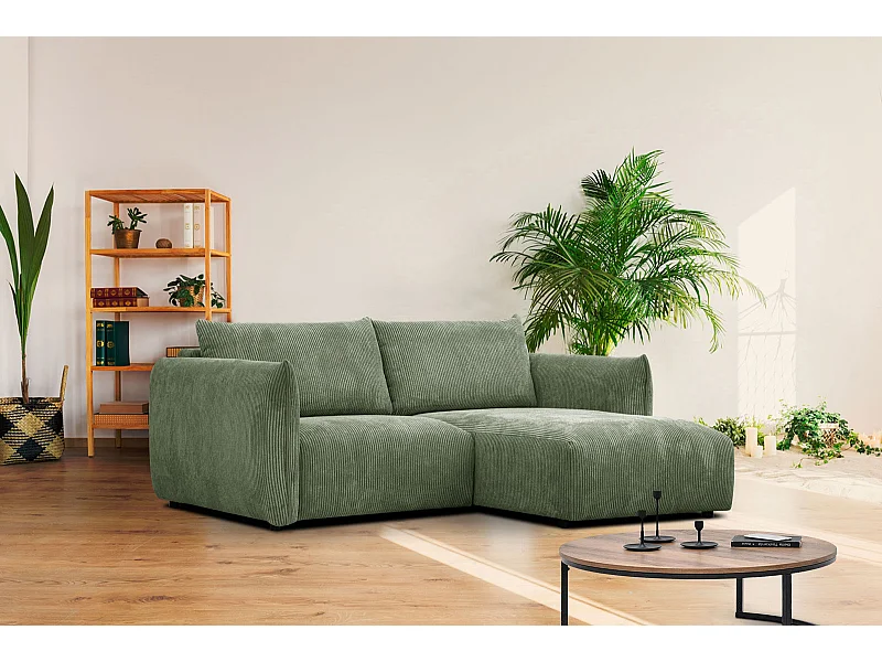 TAUER Ecksofa 3-Sitzer rechts, olive