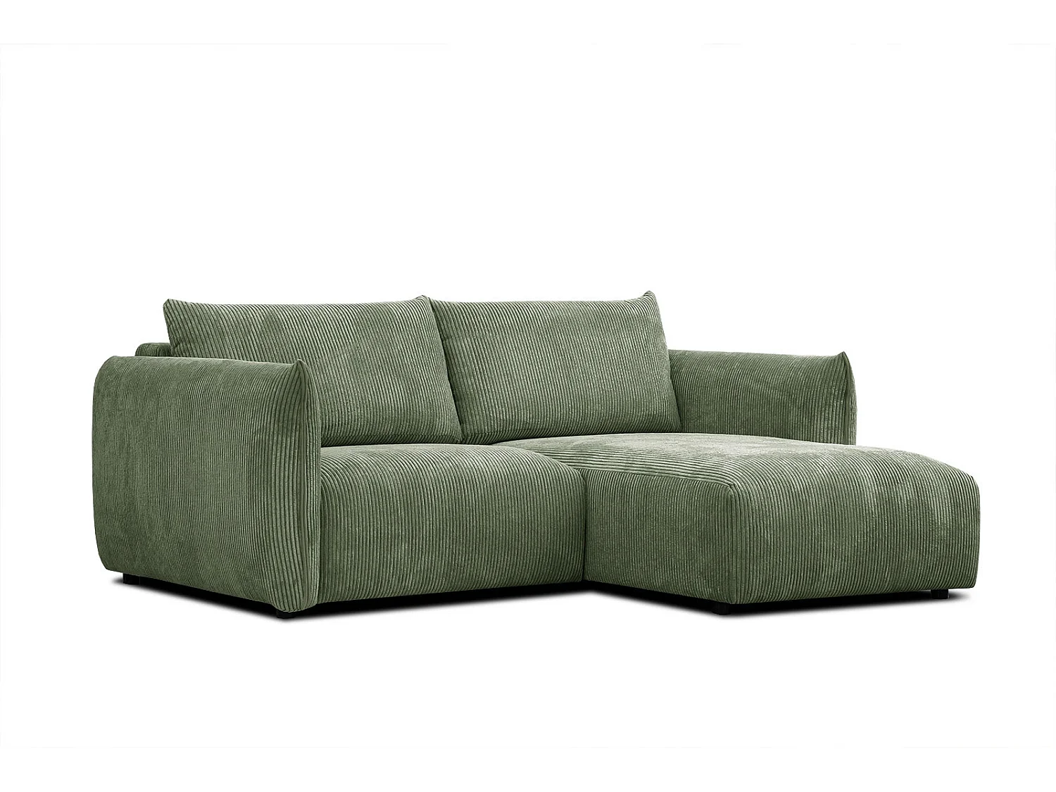TAUER Ecksofa 3-Sitzer rechts, olive