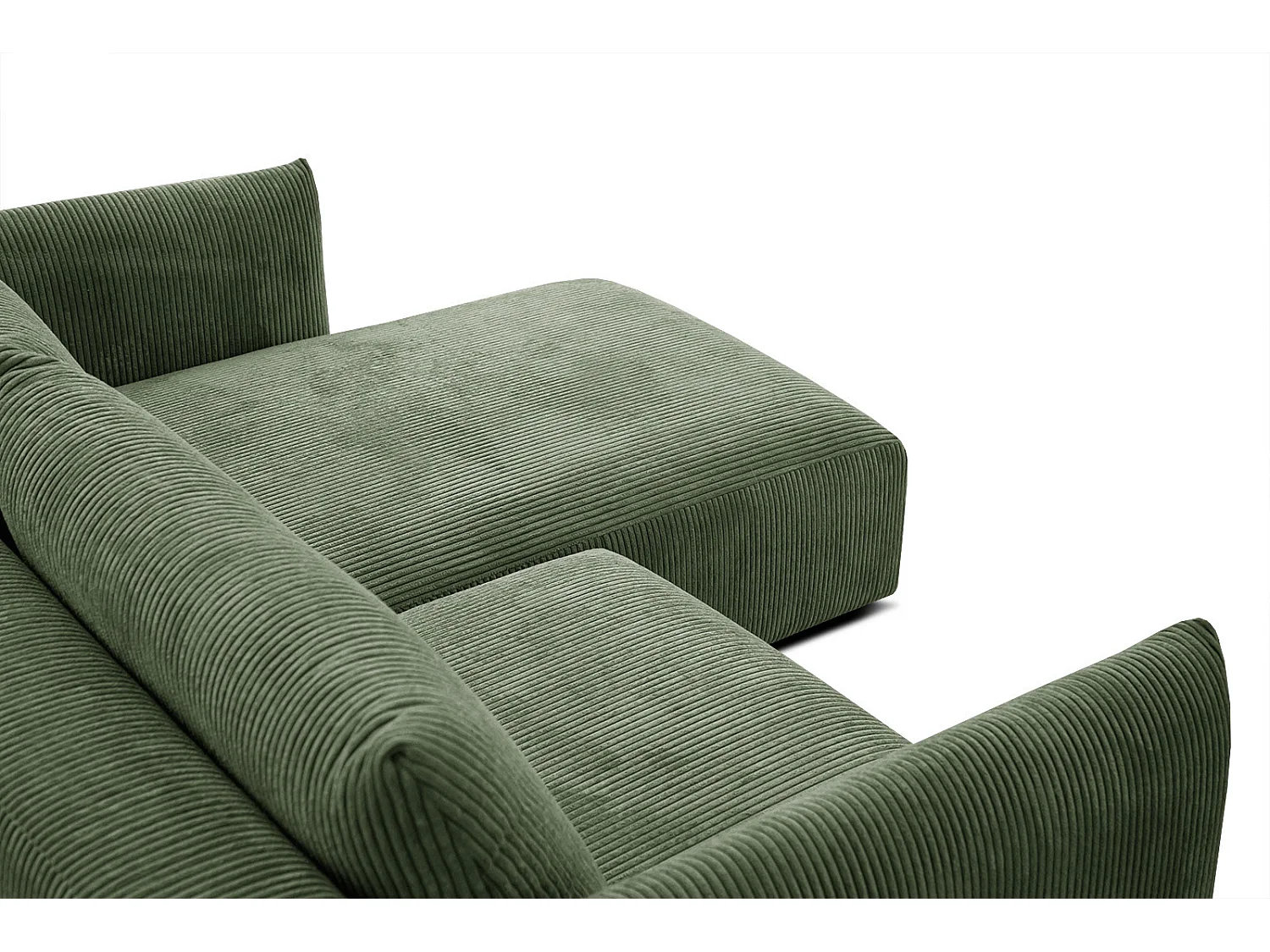 TAUER Ecksofa 3-Sitzer rechts, olive