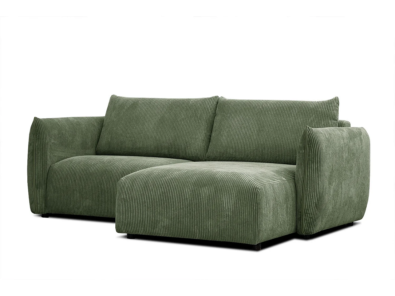 TAUER Ecksofa 3-Sitzer rechts, olive