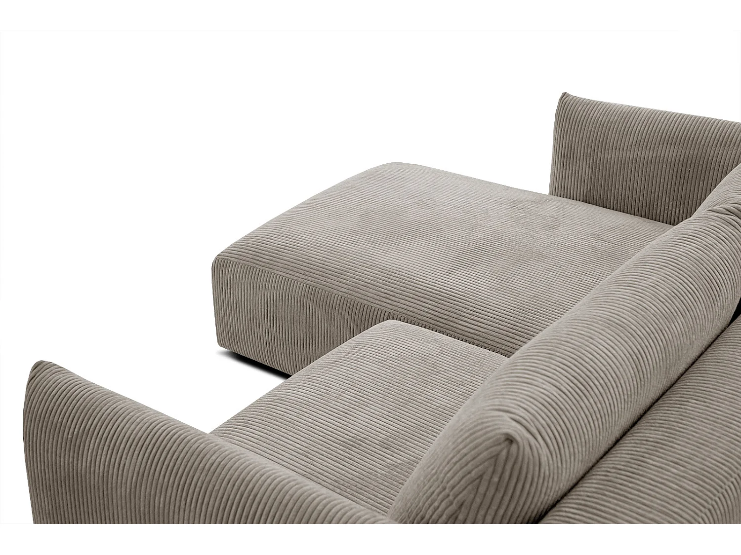 TAUER Ecksofa 3-Sitzer links, taupe
