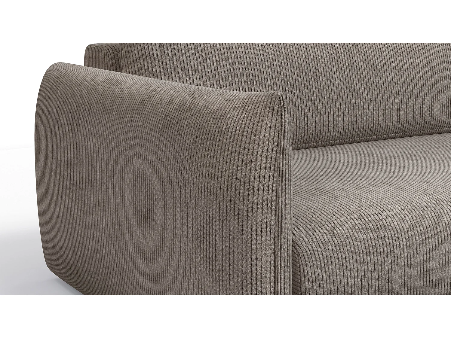 TAUER Ecksofa 3-Sitzer links, taupe
