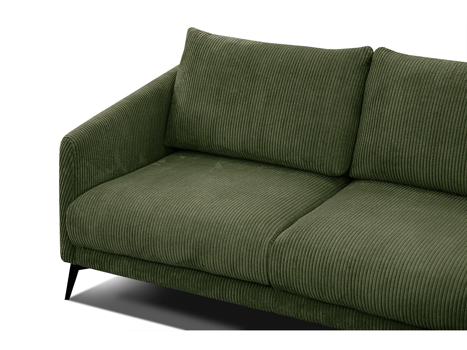 Canapé droit 3 places tissu vert olive- VILT