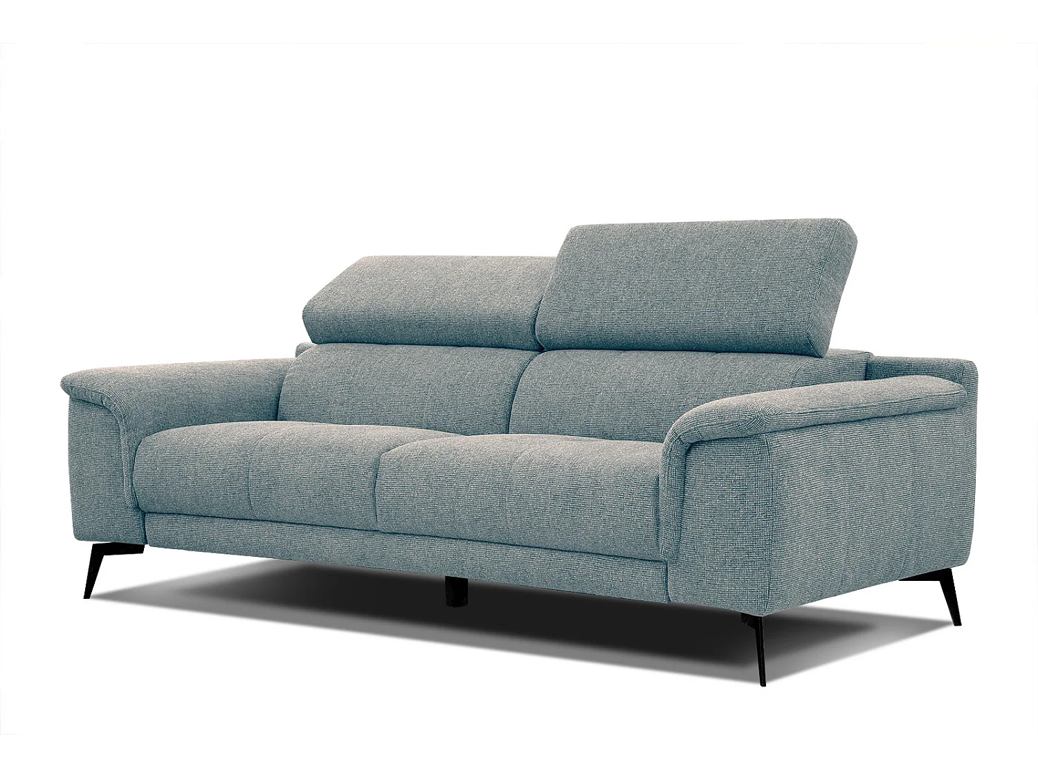 Canapé droit XXL 3 places tissu turquoise - FIERO
