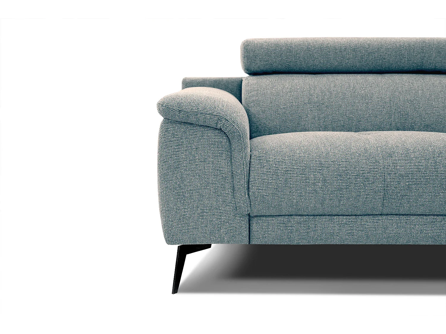 Canapé droit XXL 3 places tissu turquoise - FIERO