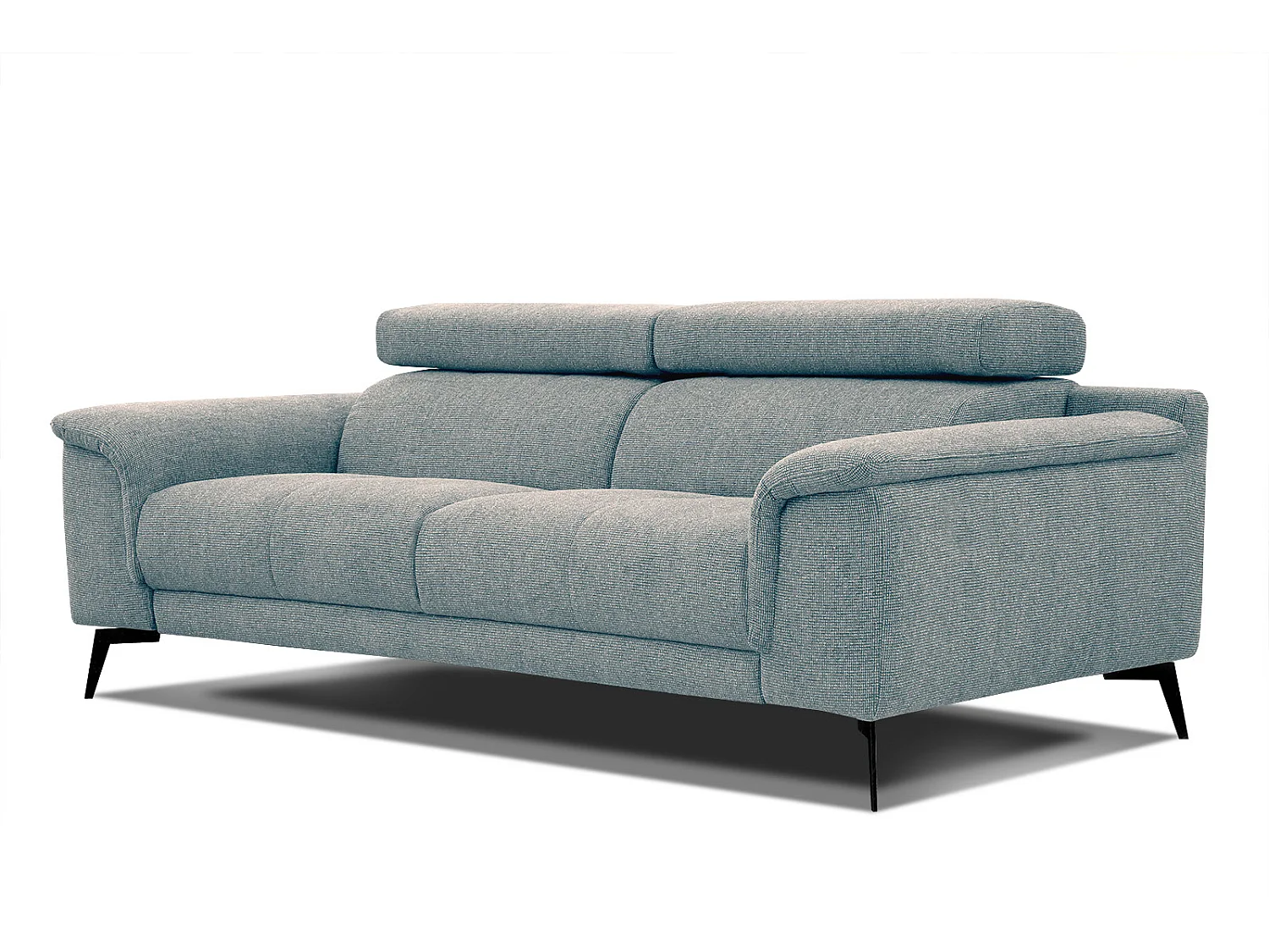 Canapé droit XXL 3 places tissu turquoise - FIERO