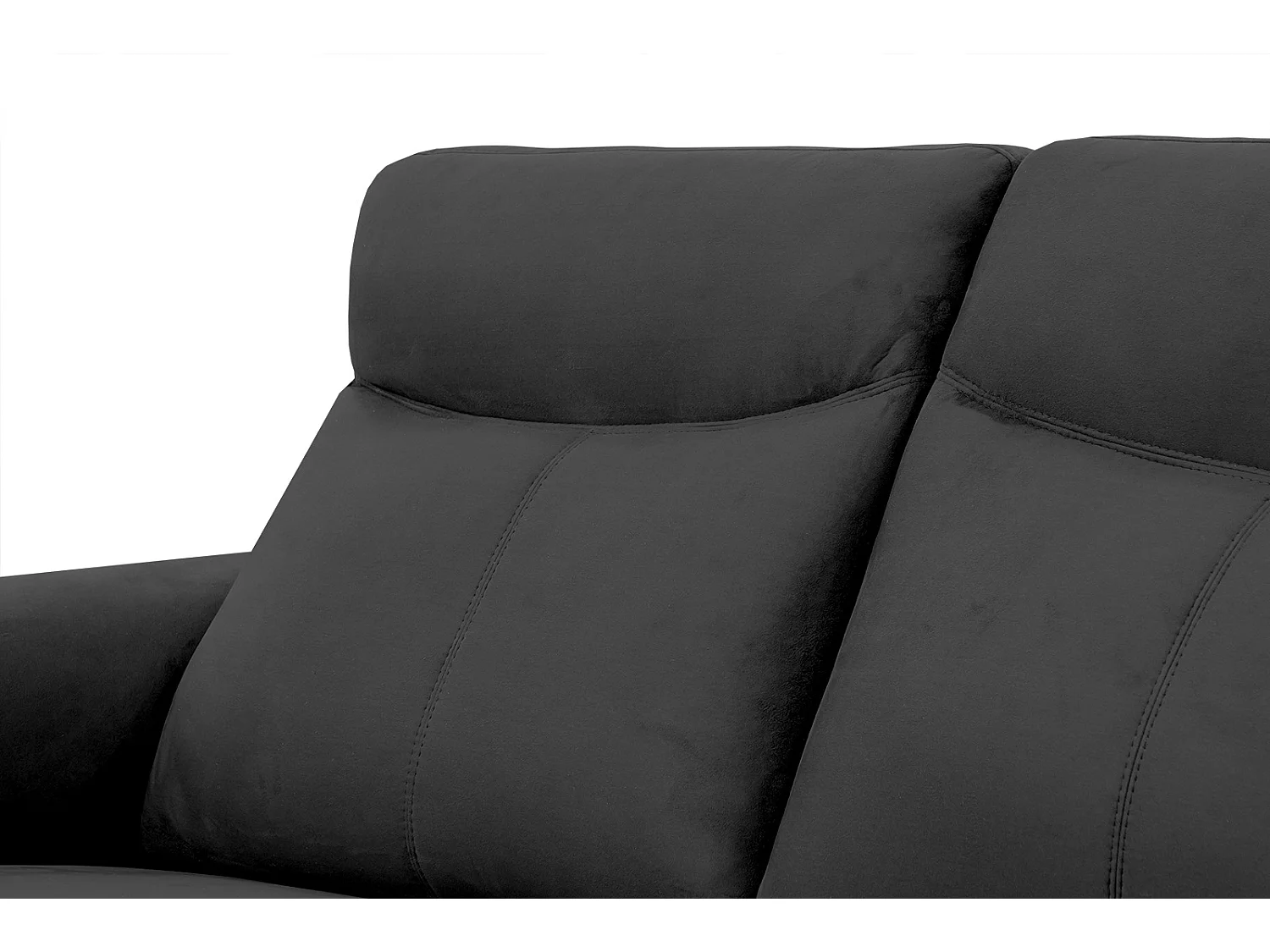 Canapé droit 2 places tissu noir - JONES