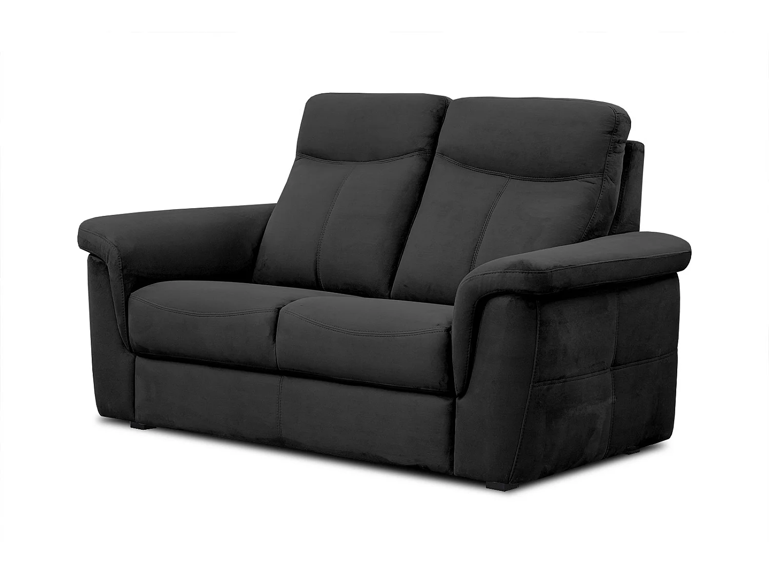 Canapé droit 2 places tissu noir - JONES