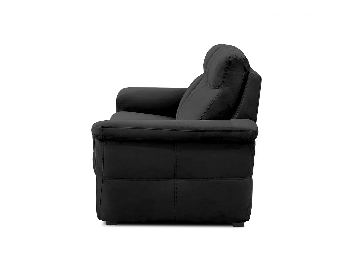 Canapé droit 2 places tissu noir - JONES