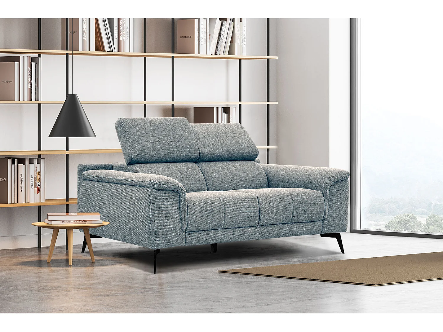 FIERO Sofa 2-Sitzer mit verstellbare Kopfstützen, mint