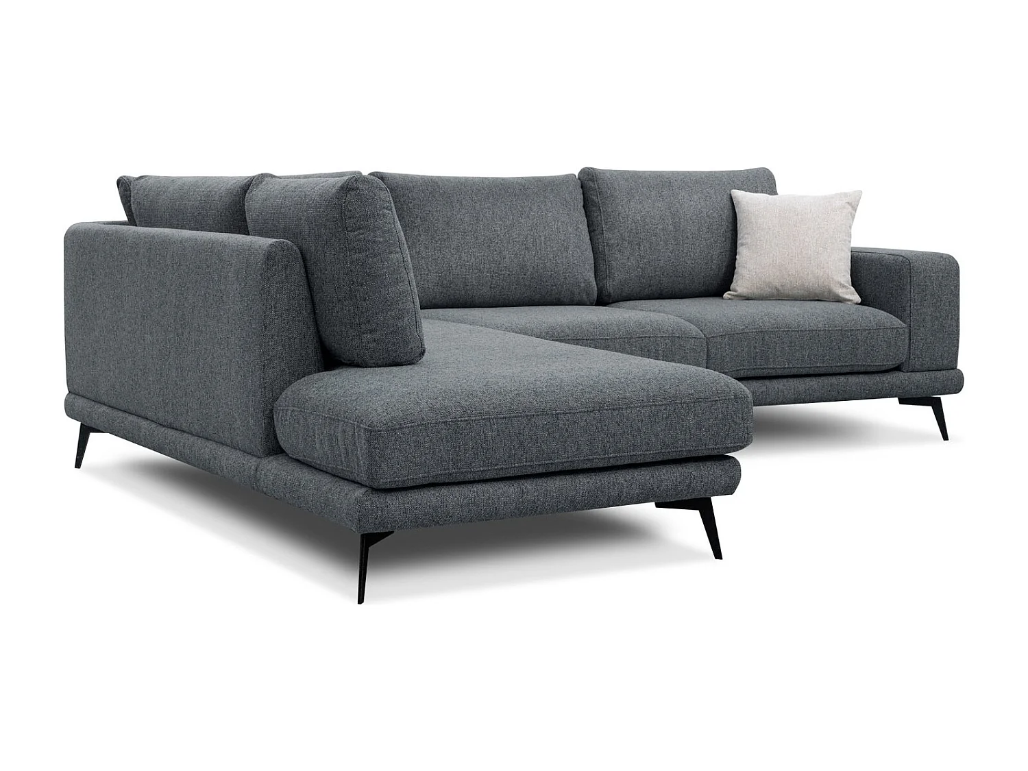 MEDIOLANE Ecksofa 5-Sitzer links, dunkelgrau