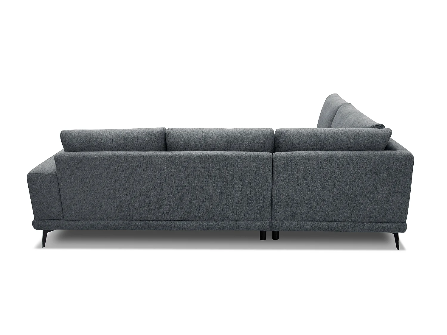 Canapé d'angle 5 places tissu gris foncé - MEDIOLANE