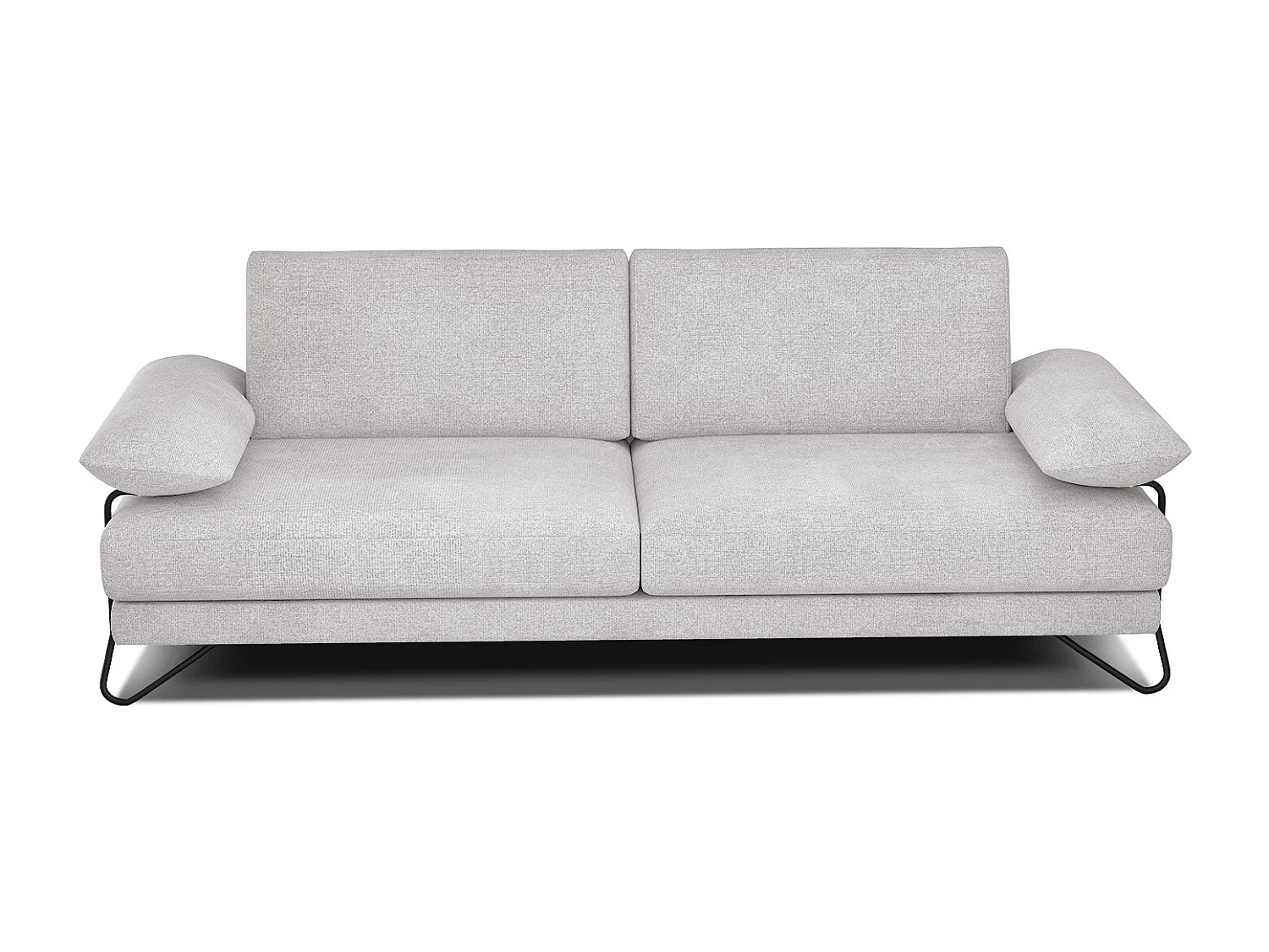 Canapé droit XXL 3 places tissu gris perlé - LORI