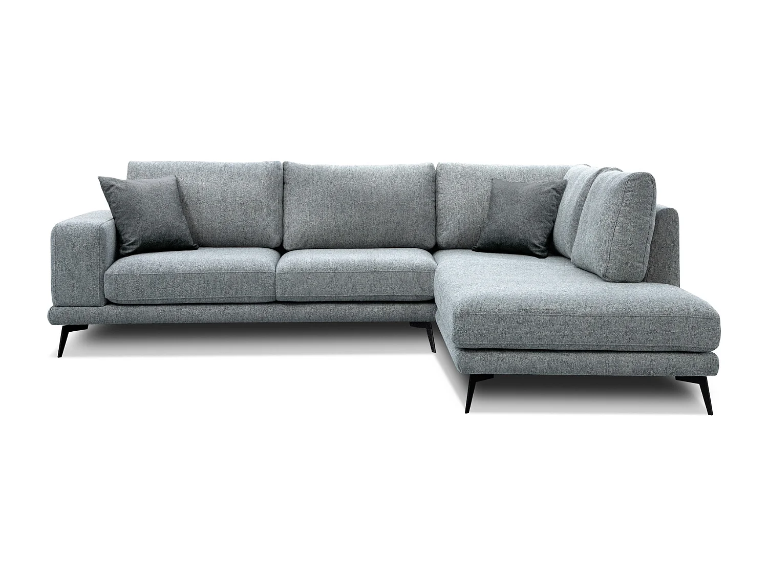 MEDIOLANE Ecksofa 5-Sitzer rechts, silbergrau