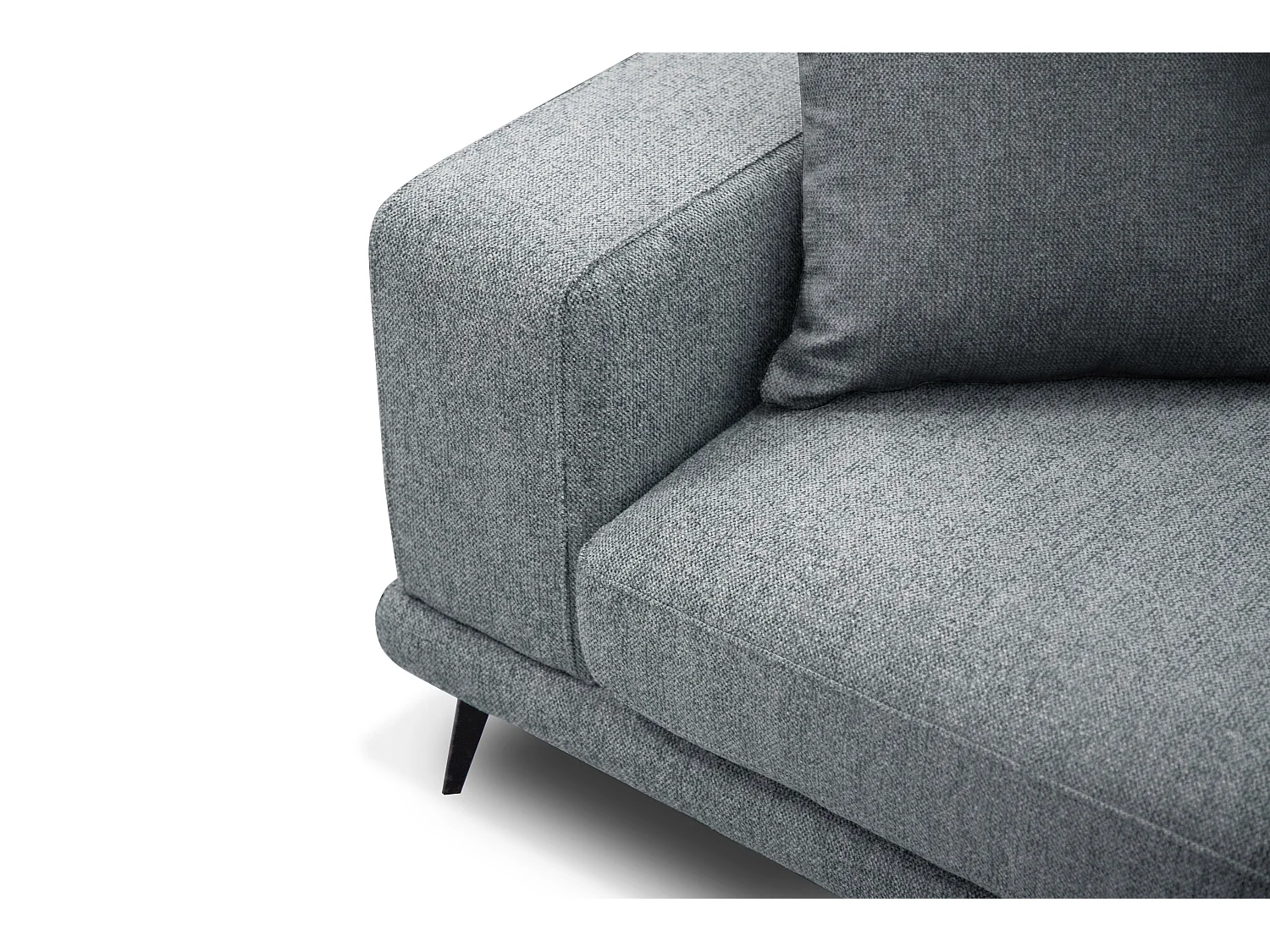 Canapé d'angle 5 places tissu gris argenté - MEDIOLANE