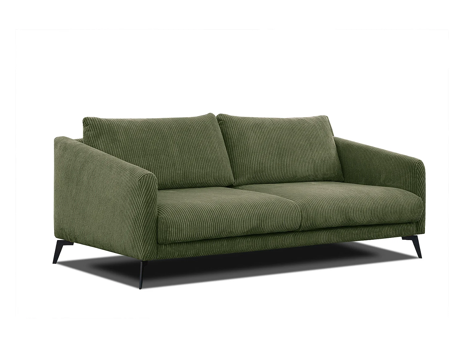 Canapé droit XXL 3 places tissu vert olive- VILT
