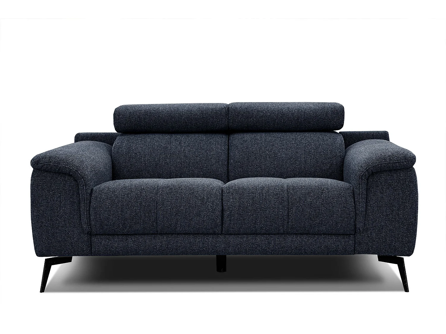 FIERO Sofa 2-Sitzer mit verstellbare Kopfstützen, marineblau