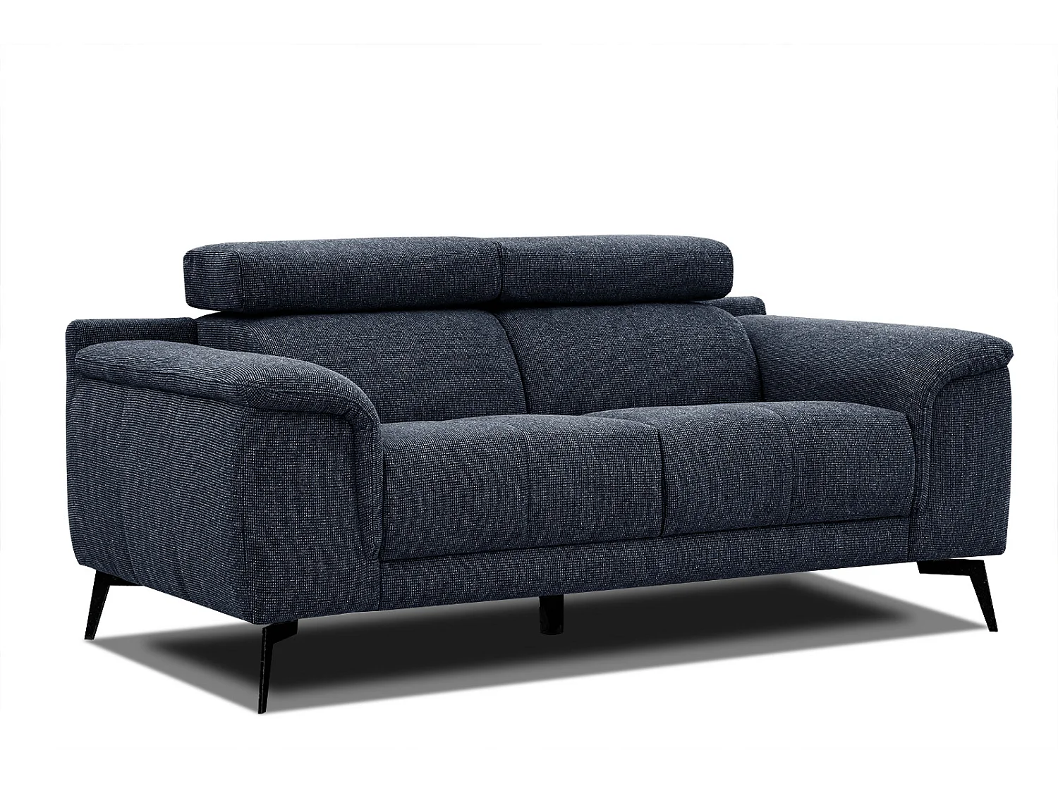 FIERO Sofa 2-Sitzer mit verstellbare Kopfstützen, marineblau