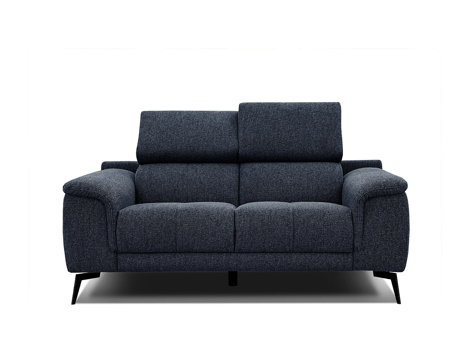 FIERO Sofa 2-Sitzer mit verstellbare Kopfstützen, marineblau