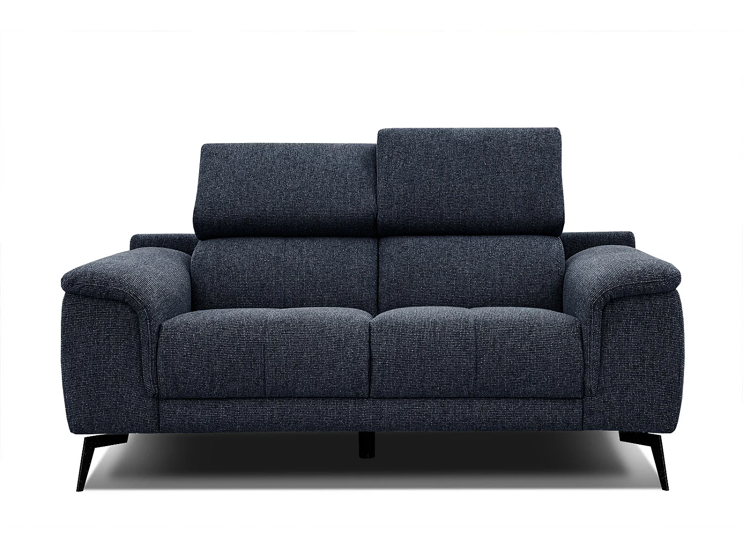 FIERO Sofa 2-Sitzer mit verstellbare Kopfstützen, marineblau
