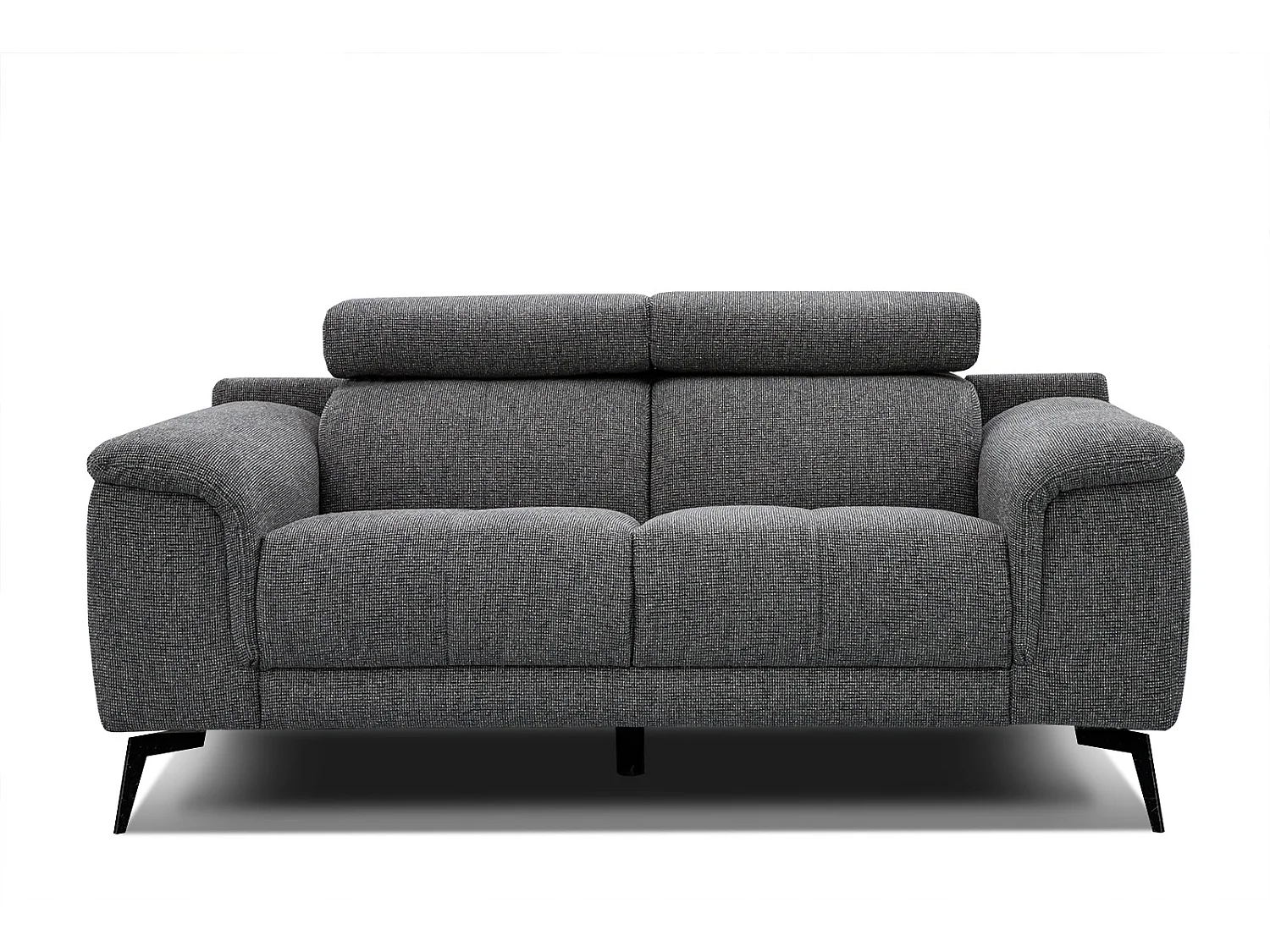 FIERO Sofa 2-Sitzer mit verstellbare Kopfstützen, dunkelgrau