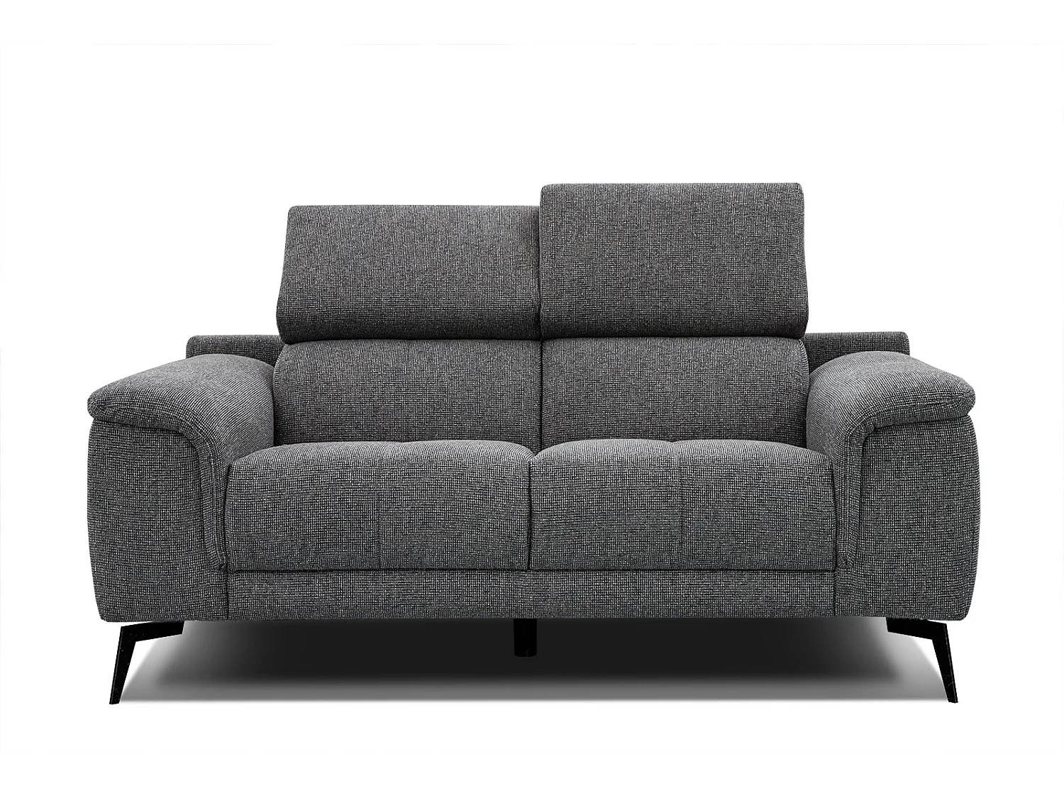 FIERO Sofa 2-Sitzer mit verstellbare Kopfstützen, dunkelgrau