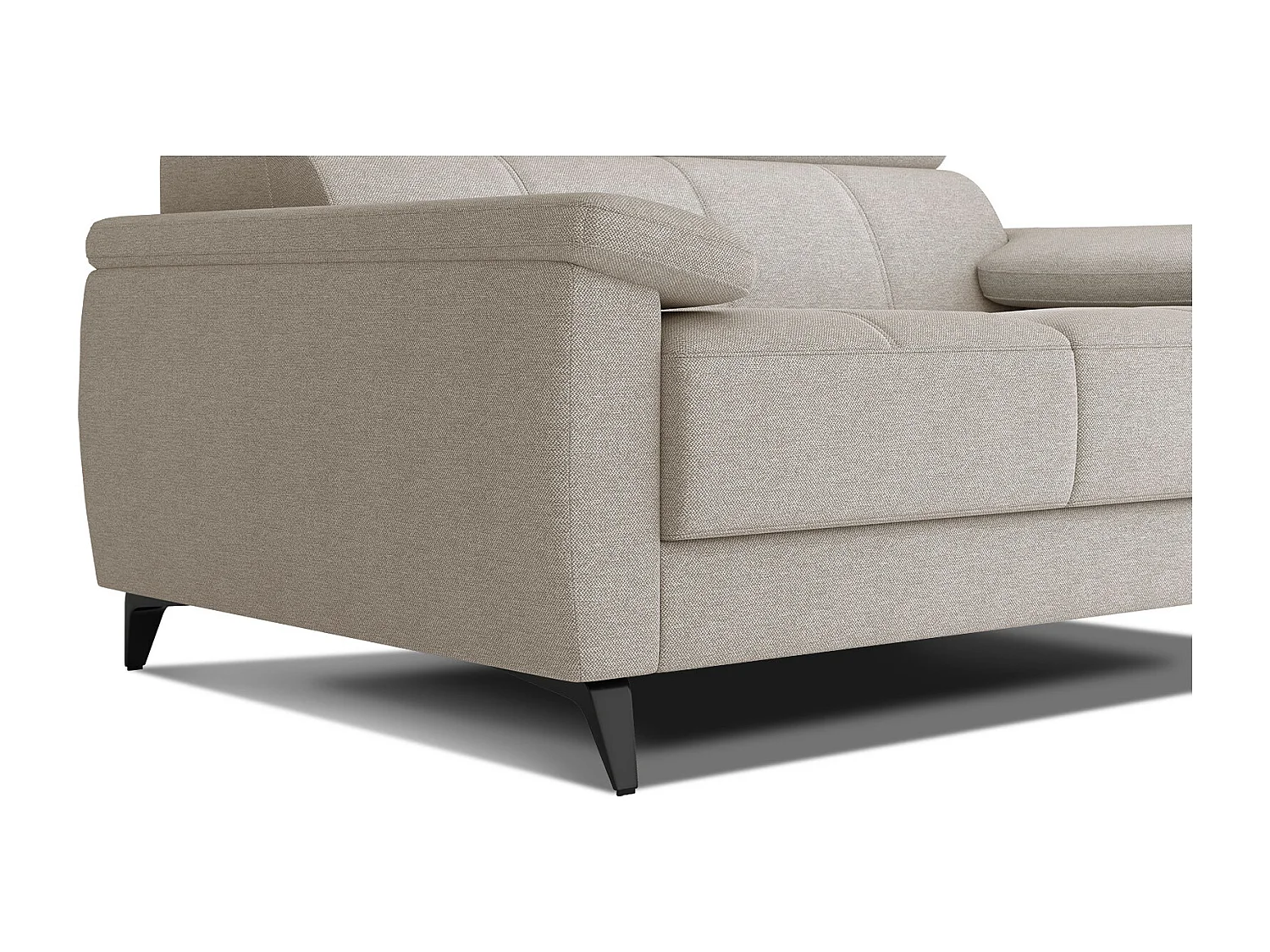 TAUNUS Sofa 2-Sitzer mit verstellbare Kopfstützen, beige