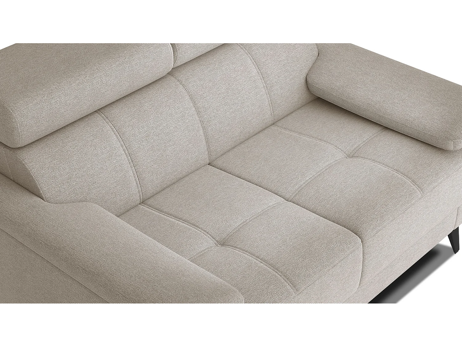 Canapé droit 2 places tissu beige - TAUNUS